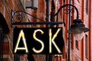 picture of an ask sign