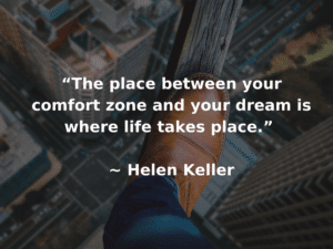 comfort zone quotes - words by helen keller