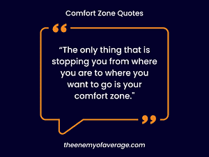comfort zone quote on wall
