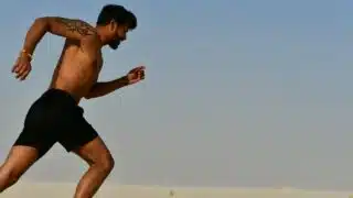 man running in the desert