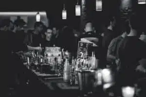 crowded bar on a weekend night