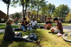 college students sitting in a circle