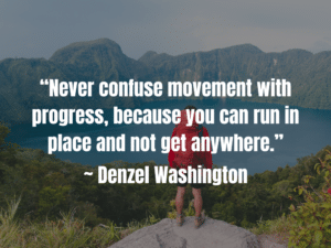 hiker reading Denzel Washington quotes