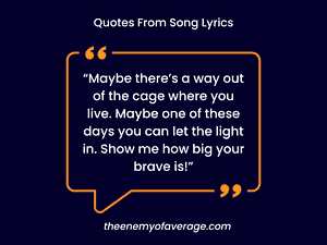 quote from song lyrics