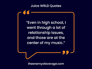 juice wrld quote on blue background