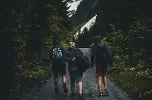 friends hiking in the mountains